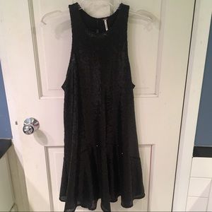 Free People Liquid Shine Black Sequined Mini Dress